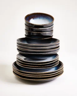 Motel a Miio Alcachofra Geschirr-Set 16-teilig schwarzblau Discount