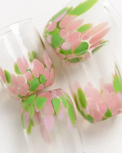 Motel a Miio Alegria Glas groß 4er-Set rosa grün Sale