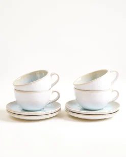Motel a Miio Areia Cappuccinotasse & Untertasse klein classic 4er-Set azur Best