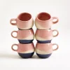 Motel a Miio Bica Espressotasse rosa sand dunkelblau 6er-Set New