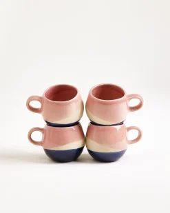 Motel a Miio Bica Espressotasse rosa sand dunkelblau 4er-Set Clearance