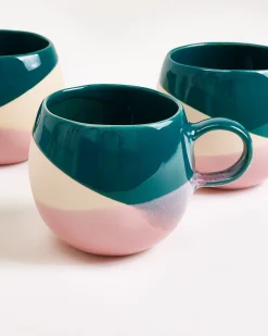Motel a Miio Bica Tasse groß 4er-Set dunkelgrün sand rosa Hot