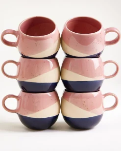 Motel a Miio Bica Tasse groß 6er-Set rosa sand dunkelblau Best
