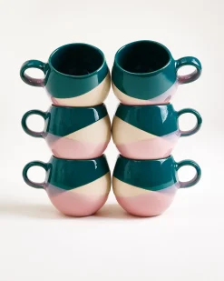 Motel a Miio Bica Tasse klein 6er-Set dunkelgrün sand rosa Sale