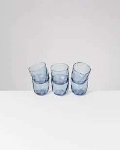 Motel a Miio Calma Glas klein swirl 6er-Set blau Clearance