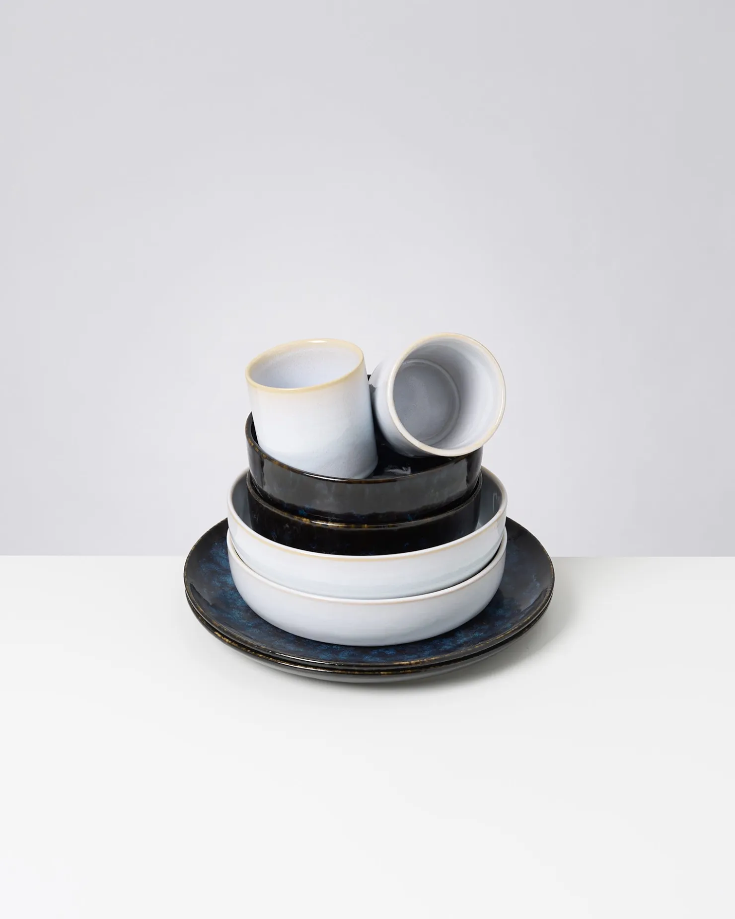 Motel a Miio Cordoama Geschirr-Set Mediterranean Vibes dunkelblau weiß 8-teilig