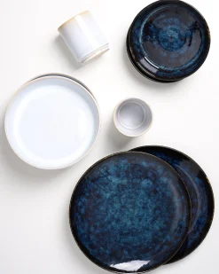 Motel a Miio Cordoama Geschirr-Set Mediterranean Vibes dunkelblau weiß 8-teilig