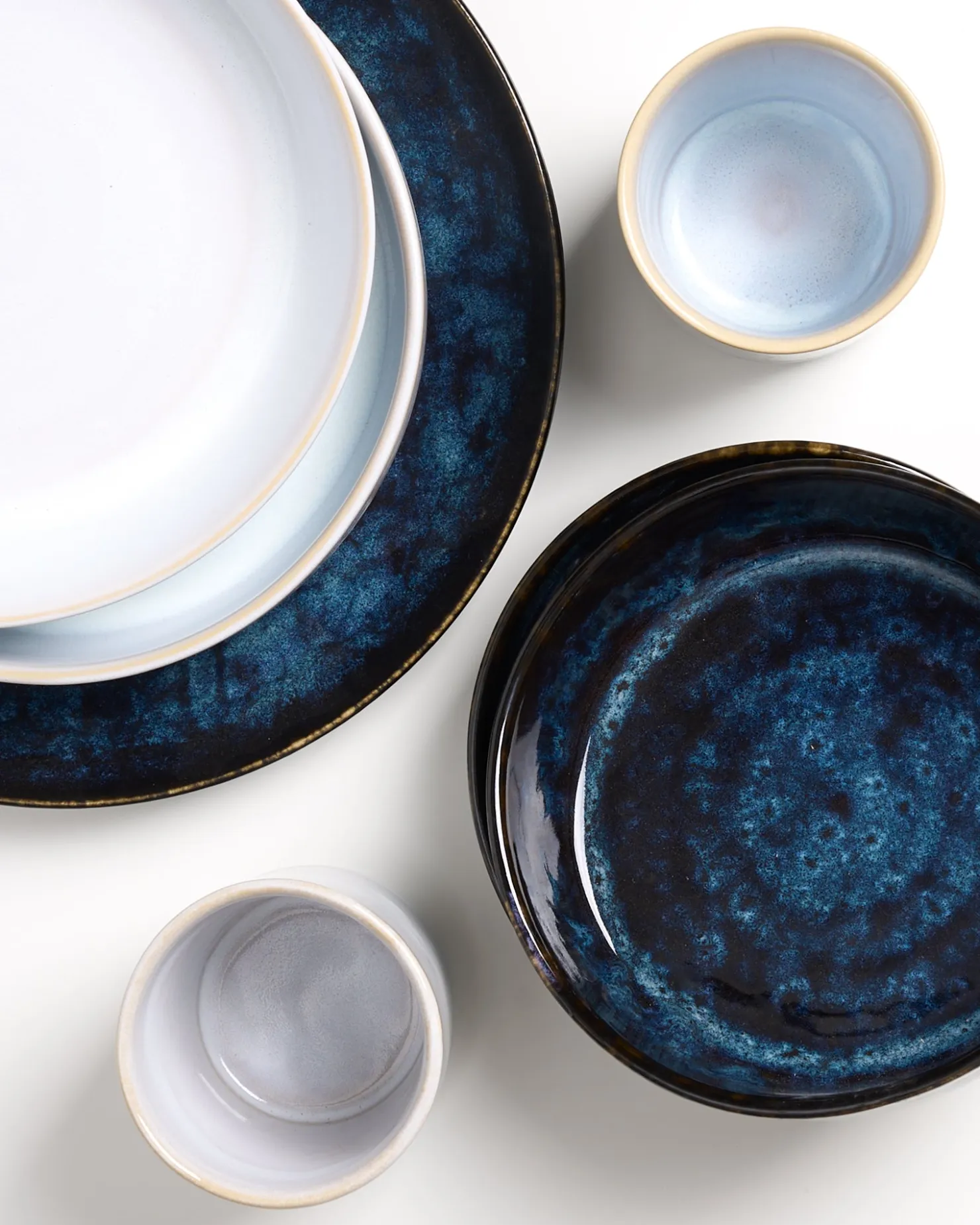 Motel a Miio Cordoama Geschirr-Set Mediterranean Vibes dunkelblau weiß 8-teilig