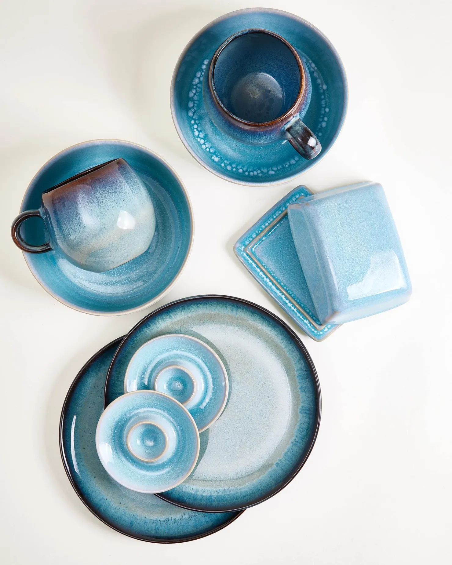 Motel a Miio Geschirr-Set Blue Horizon aqua grünblau 9-teilig Hot