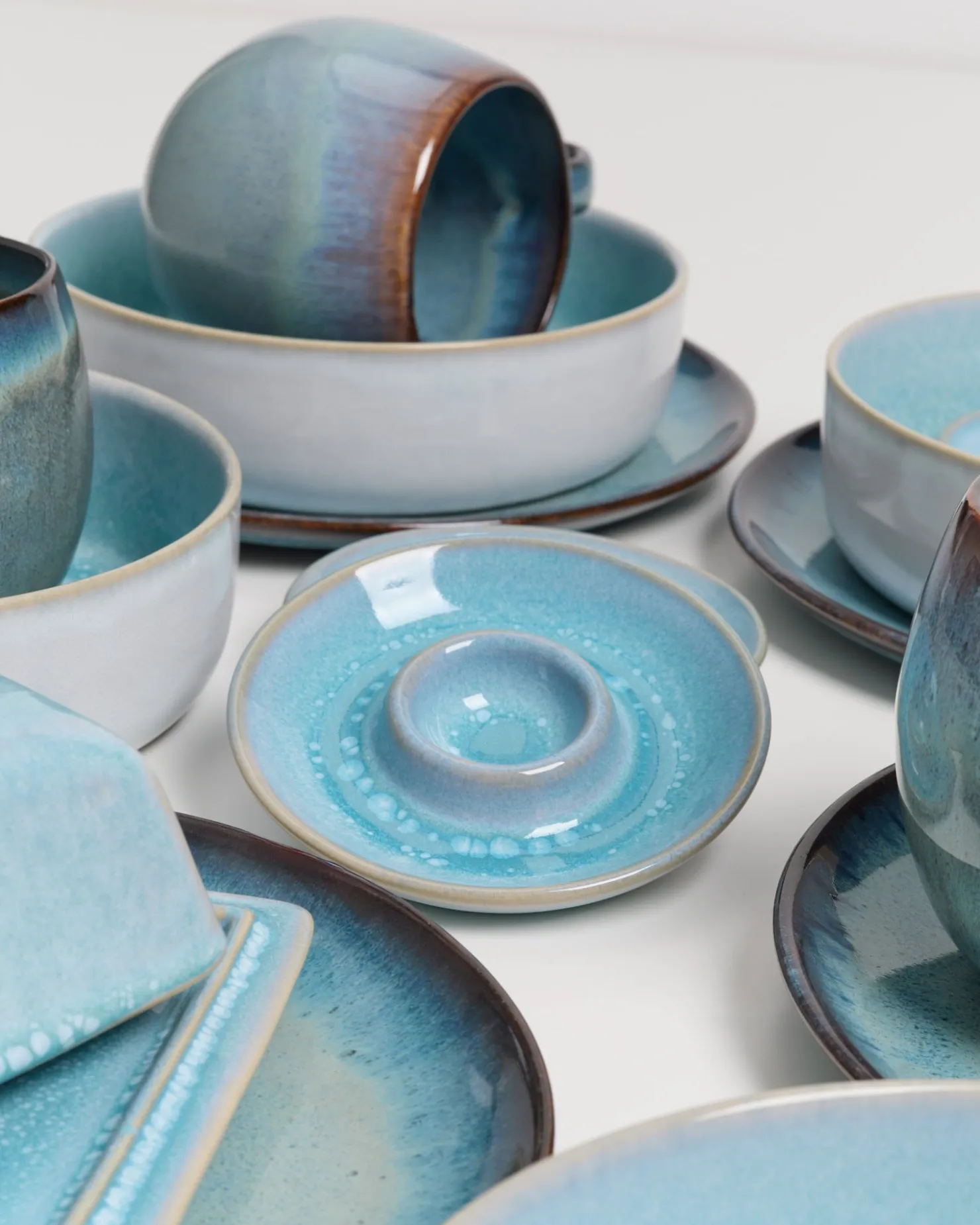 Motel a Miio Geschirr-Set Blue Horizon aqua grünblau 17-teilig Discount