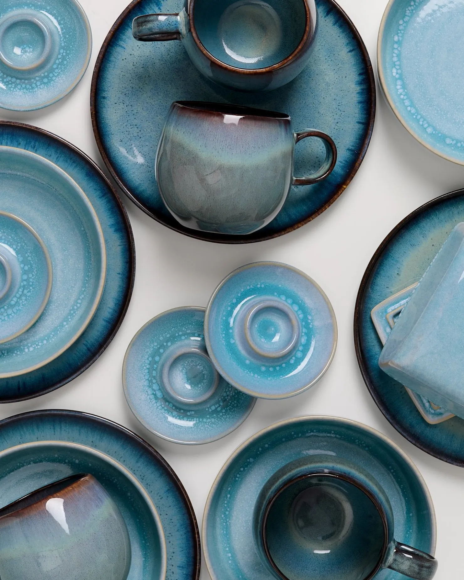 Motel a Miio Geschirr-Set Blue Horizon aqua grünblau 17-teilig Discount
