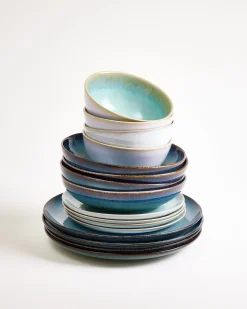 Motel a Miio Geschirr-Set Ocean Vibes grünblau mint 16-teilig New