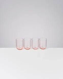 Motel a Miio Joia Glas klein riffled 4er-Set rosé