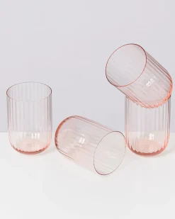 Motel a Miio Joia Glas klein riffled 4er-Set rosé