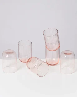 Motel a Miio Joia Glas klein riffled 6er-Set rosé