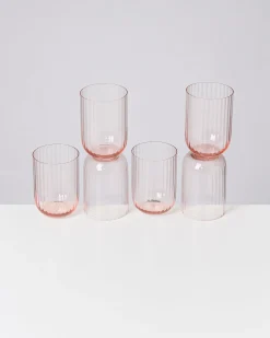 Motel a Miio Joia Glas klein riffled 6er-Set rosé