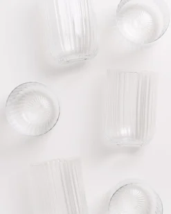 Motel a Miio Joia Glas klein riffled 6er-Set transparent Clearance