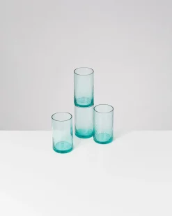 Motel a Miio Leiria Glas klein riffled 4er-Set grün