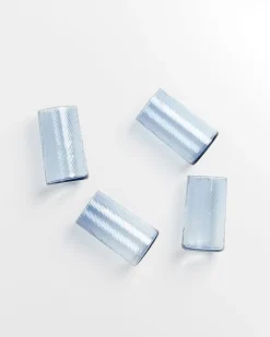 Motel a Miio Leiria Glas klein riffled 4er-Set blau New