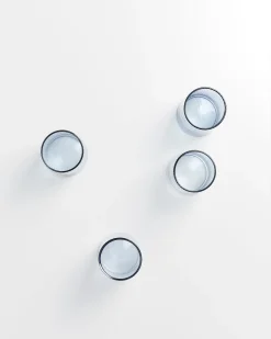 Motel a Miio Leiria Glas klein riffled 4er-Set blau New