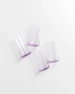 Motel a Miio Leiria Glas klein riffled 4er-Set lila Best