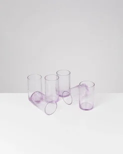 Motel a Miio Leiria Glas klein riffled 6er-Set lila Outlet