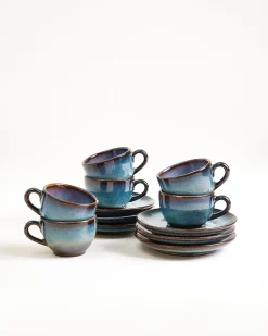 Motel a Miio Madeira Espressotasse & Espressountertasse classic 6er-Set grünblau Sale