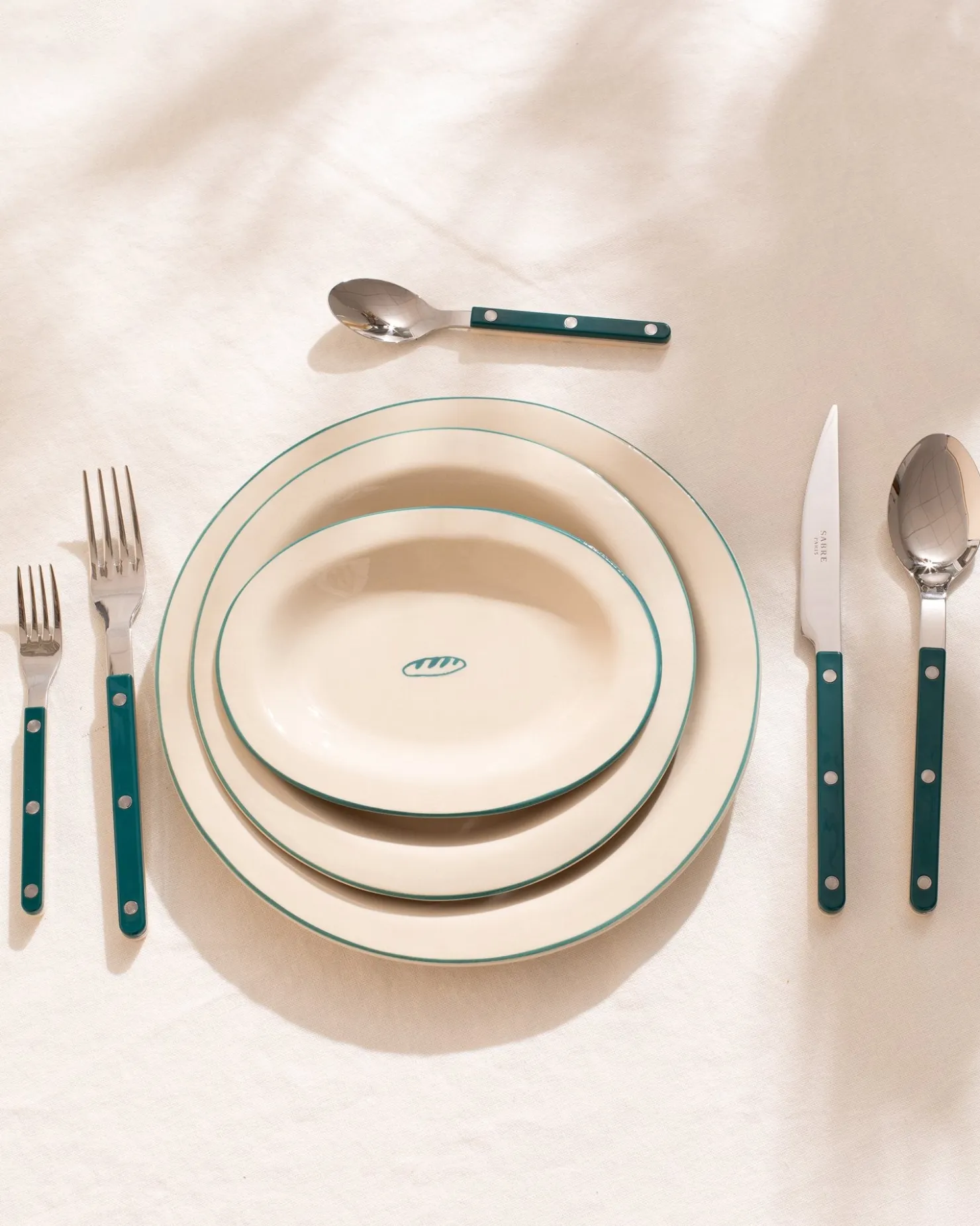 Motel a Miio MaM x Sabre Paris Besteck 5er-Set dunkelgrün off-white Online