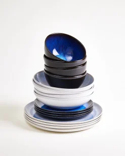 Motel a Miio Melides Geschirr-Set deepseablue stoneblue 16-teilig Hot