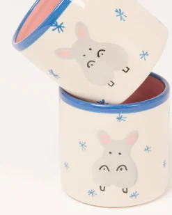 Motel a Miio Miio Miini Becher groß Hippo weiß blau New