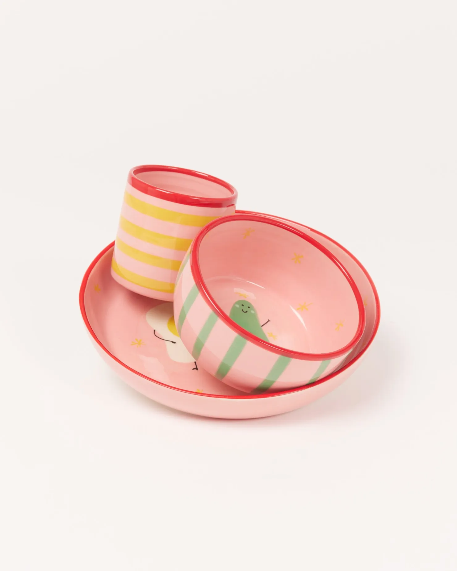 Motel a Miio Miio Miini Geschirr-Set 3-teilig rosa rot Outlet