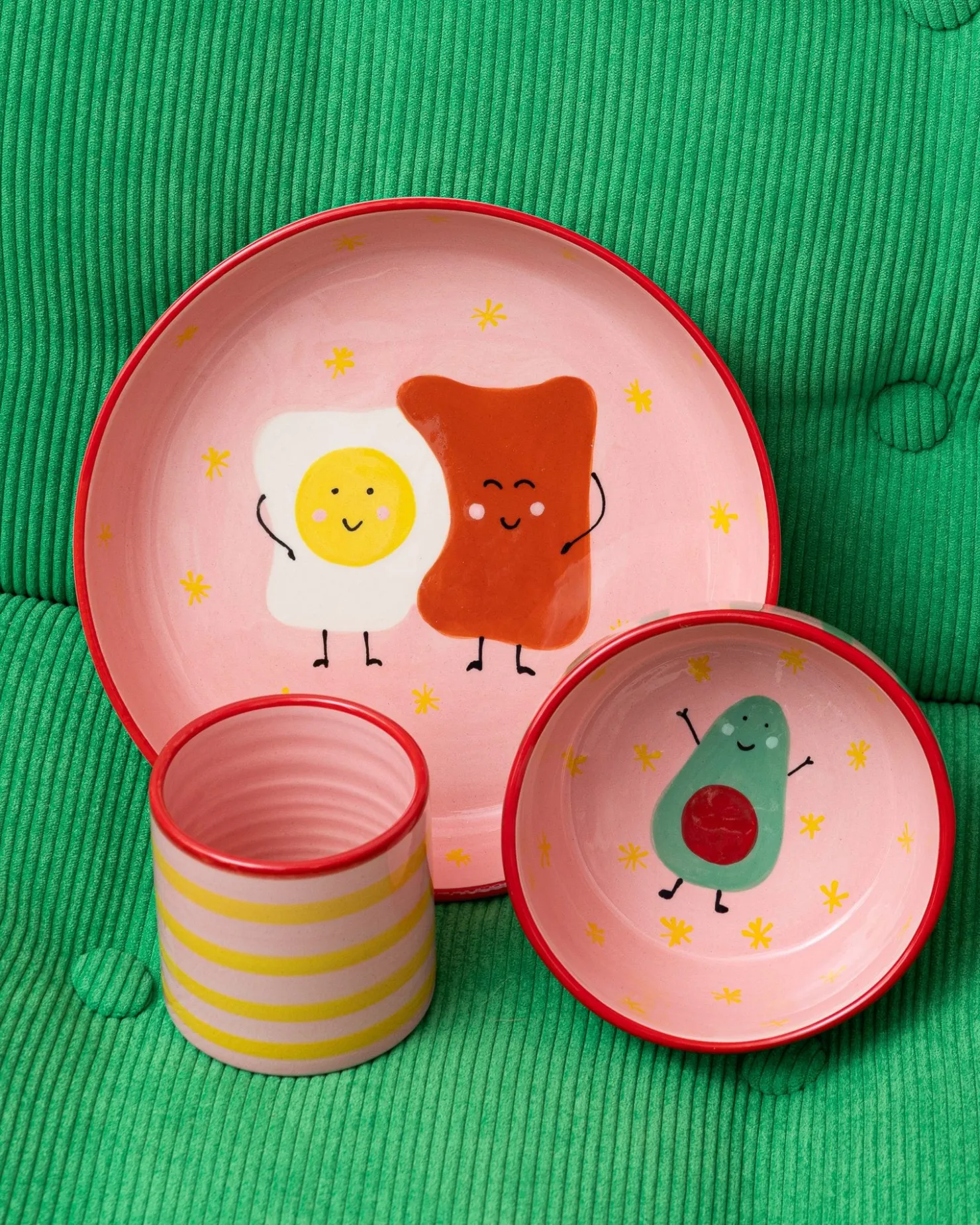 Motel a Miio Miio Miini Geschirr-Set 3-teilig rosa rot Outlet