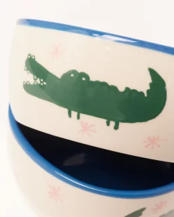 Motel a Miio Miio Miini Müslischale Croco weiß blau New
