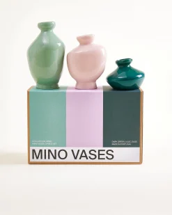 Motel a Miio Mino Vase 3er-Set dunkelgrün lila salbei Best