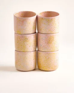 Motel a Miio Nódoa Becher groß 6er-Set gesprenkelt rosa Clearance
