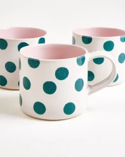 Motel a Miio Nódoa Tasse groß 6er-Set gepunktet rosa grün Discount