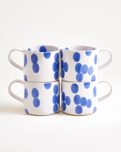 Motel a Miio Nódoa Tasse groß 4er-Set gepunktet blau