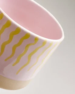 Motel a Miio Nódoa Tasse groß gestreift rosa gelb Discount