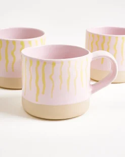 Motel a Miio Nódoa Tasse groß 6er-Set gestreift rosa gelb Sale