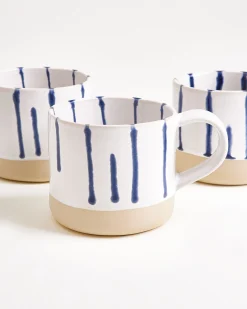 Motel a Miio Nódoa Tasse groß 4er-Set gestreift weiß blau Online