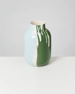 Motel a Miio Nuno Vase L drip dunkelgrün hellblau New