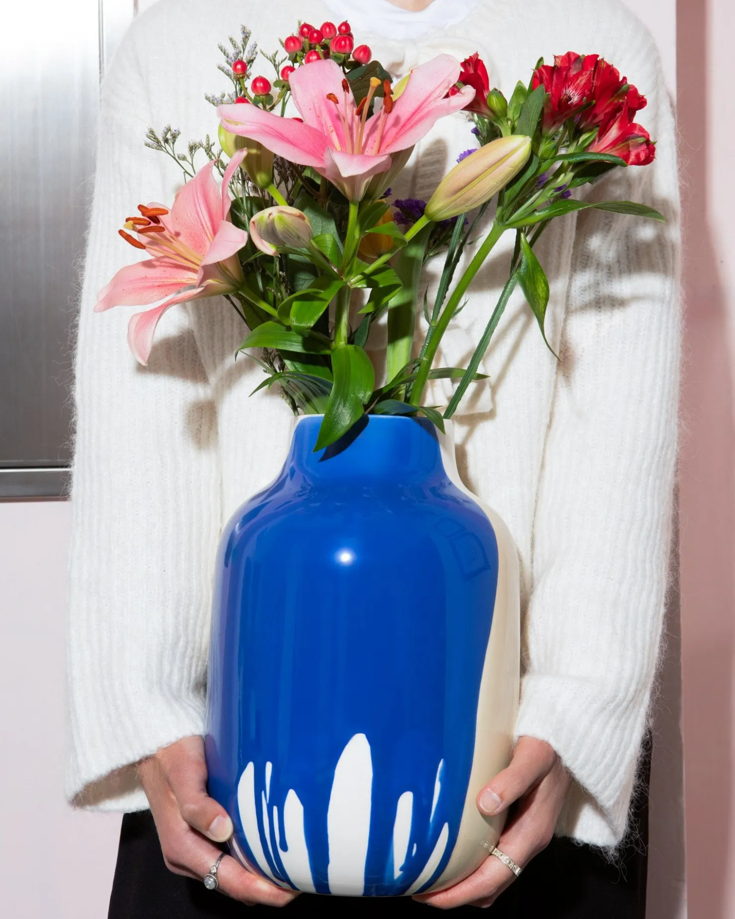 Motel a Miio Nuno Vase L drip sand blau Hot