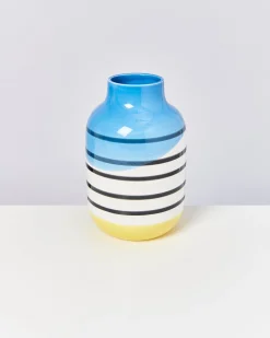 Motel a Miio Nuno Vase L gestreift schwarz weiß blau Sale