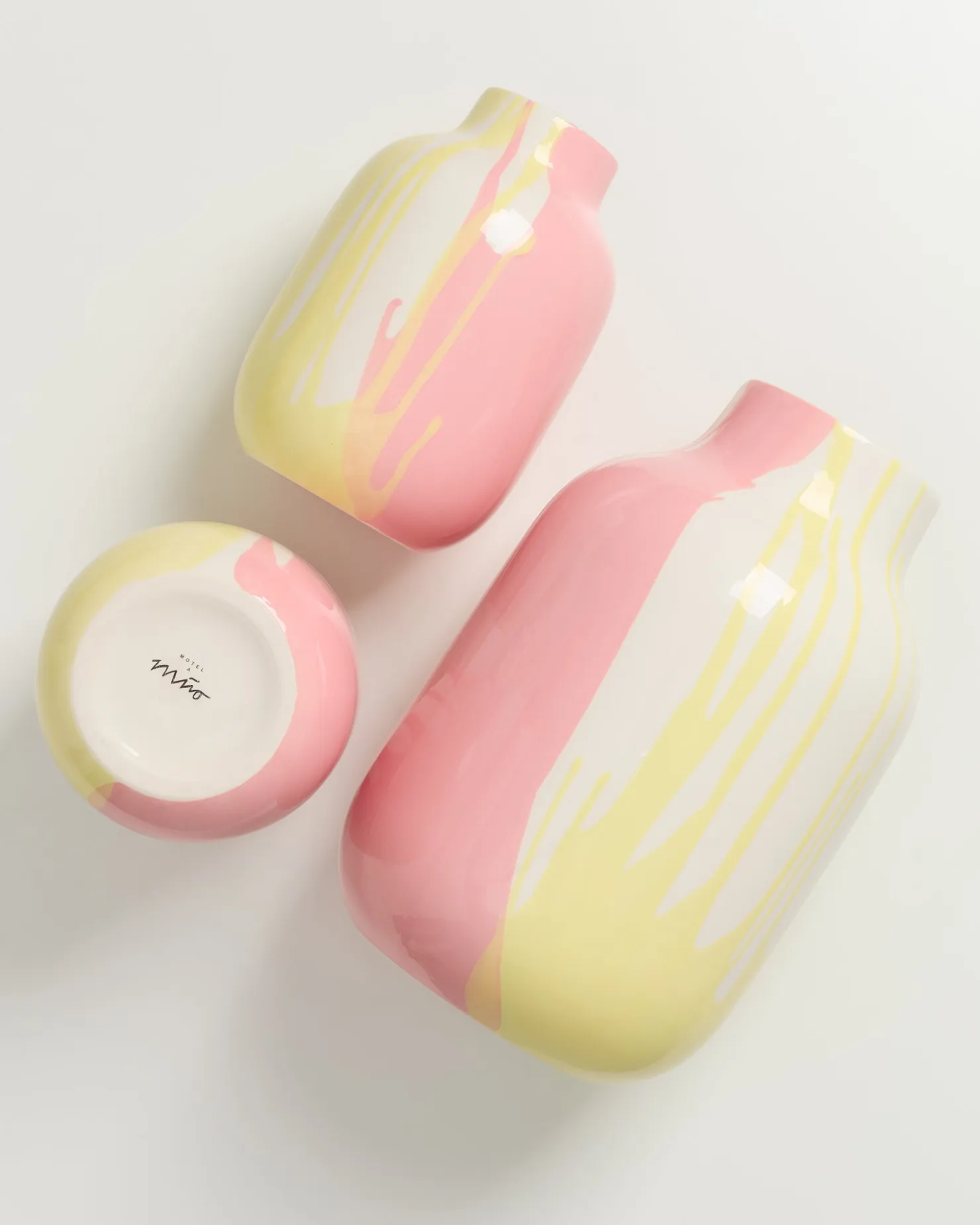 Motel a Miio Nuno Vase M drip gelb rosa New