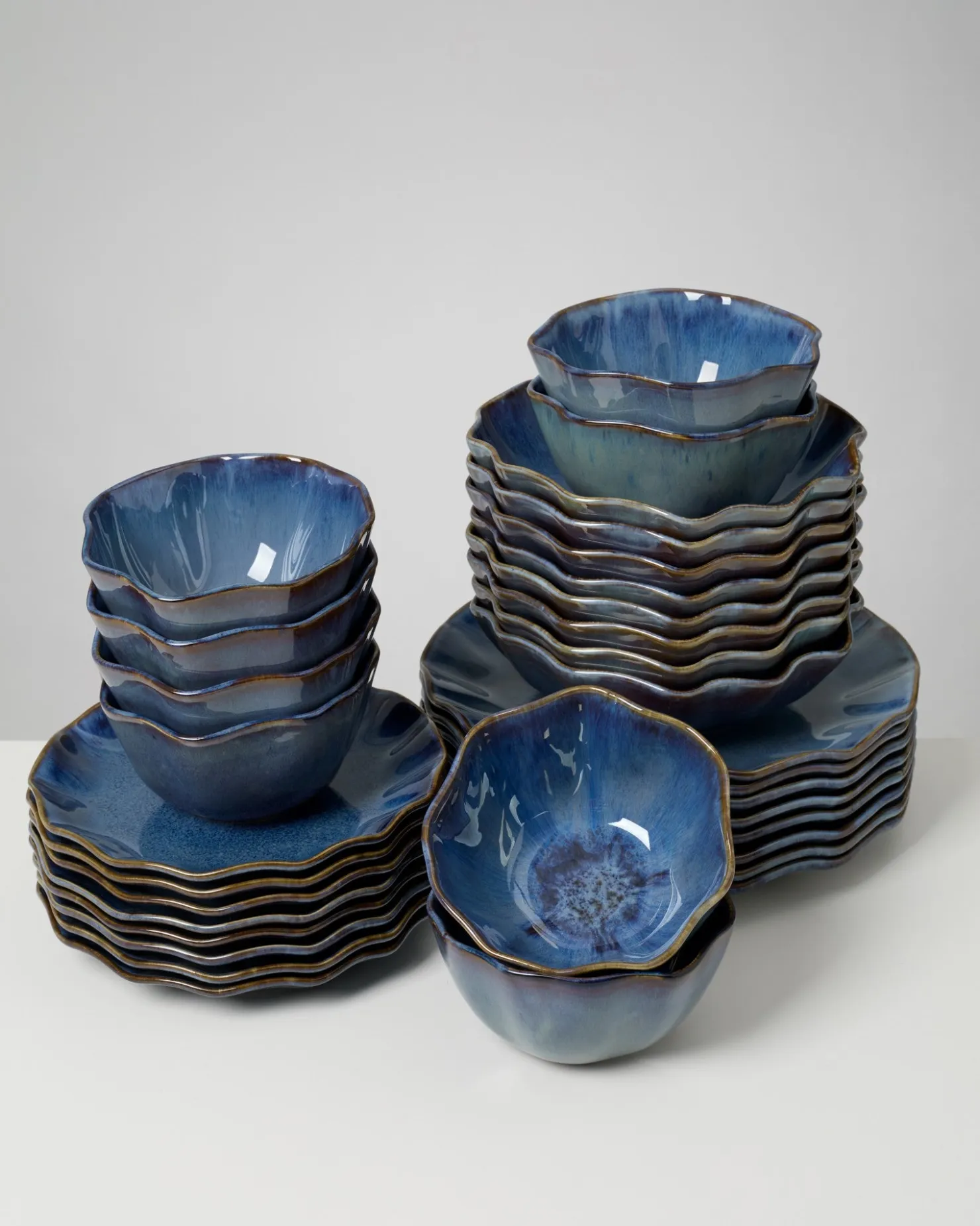 Motel a Miio Pérola Geschirr-Set 32-teilig dunkelblau New