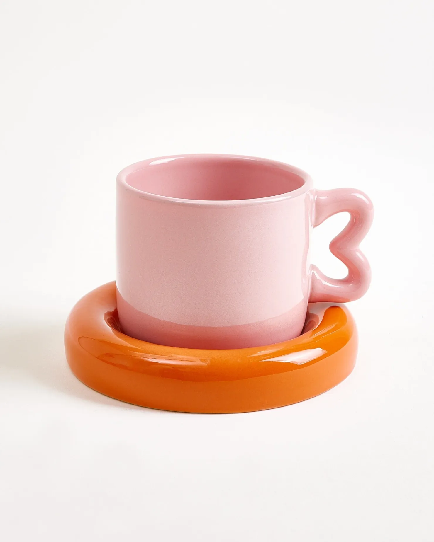 Motel a Miio Seia Tasse & Untertasse Herz orange rosa Sale