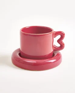 Motel a Miio Seia Tasse & Untertasse Herz bordeaux Sale